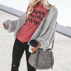 NWT O & O DWINDLING DAYLIGHT HANDMADE KNIT 🧶 CARDIGAN, Sz.L, BNWTIB